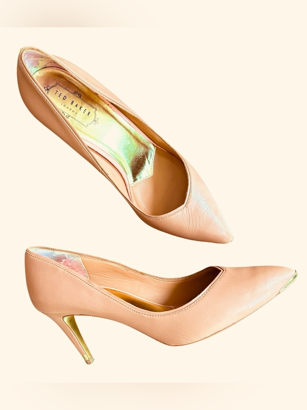 Ted Baker Apricot/Nude Leather Stiletto EU Size 41